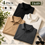 4 Pack Men’s Classic Polo T-Shirts | Everyday Style ( C1 )