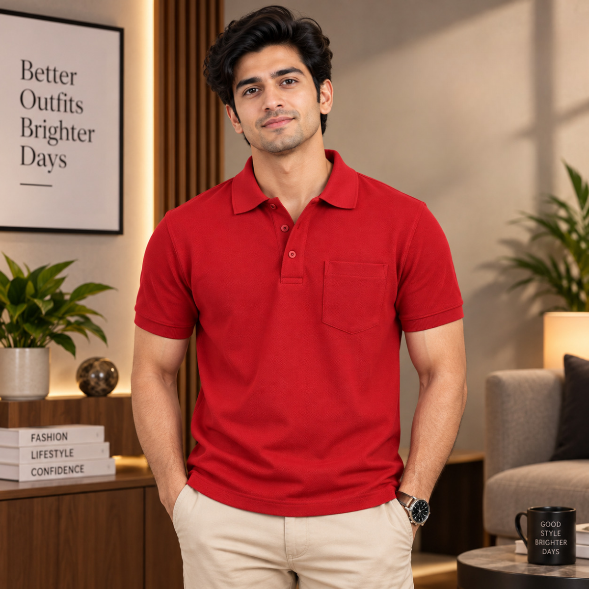 4 Pack Men’s Polo T-Shirts with Pocket ( P10 )