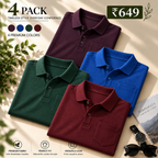4 Pack Men’s Classic Polo T-Shirts | Everyday Style ( C2 )