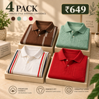 4 Pack Men’s Regular Fit Polo T-Shirts ( PT-1 )