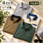 4 Pack Men’s Classic Polo T-Shirts | Everyday Style ( C6 )