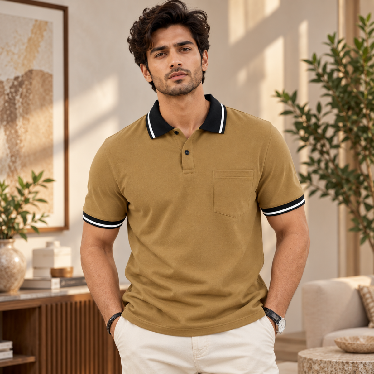 4 Pack Men’s Classic Polo T-Shirts | Everyday Style ( C6 )