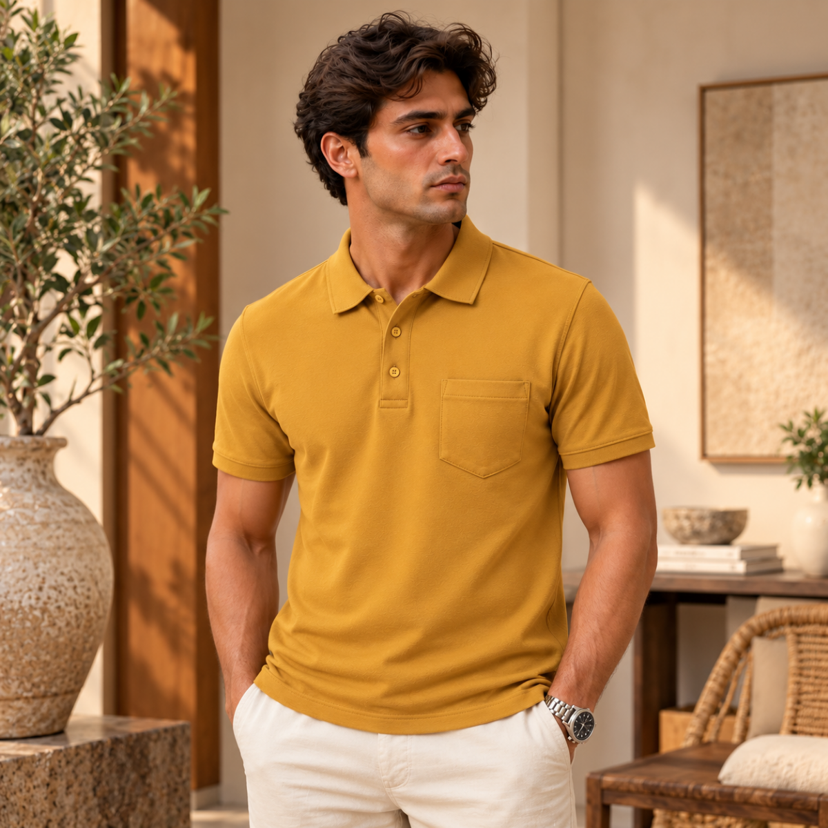 4 Pack Men’s Classic Polo T-Shirts | Everyday Style ( C7 )
